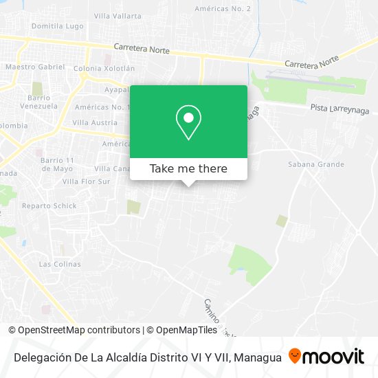 Delegación De La Alcaldía Distrito VI Y VII map