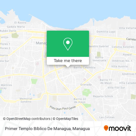 Primer Templo Bíblico De Managua map