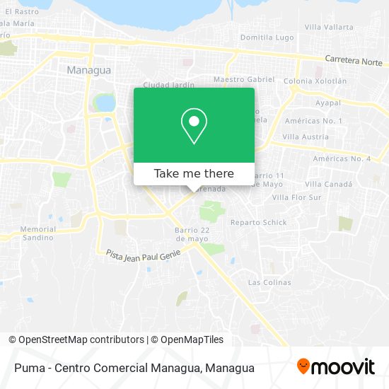 Puma - Centro Comercial Managua map
