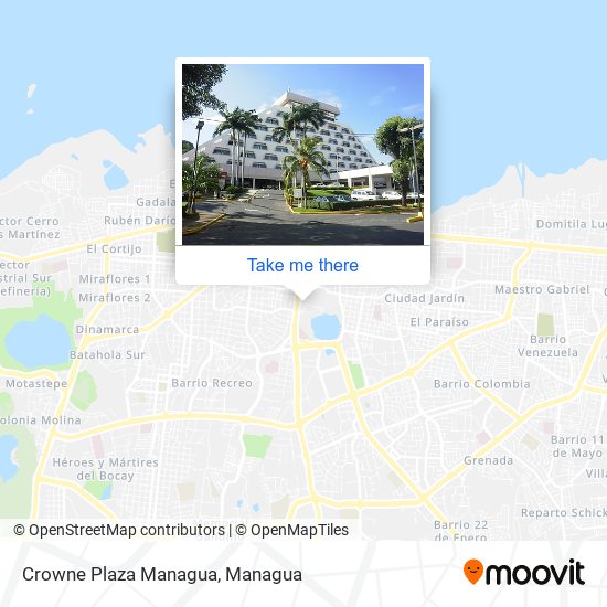 Crowne Plaza Managua map