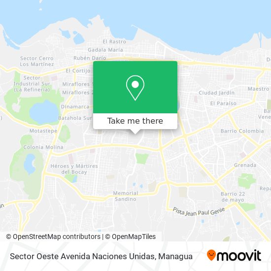 Mapa de Sector Oeste Avenida Naciones Unidas