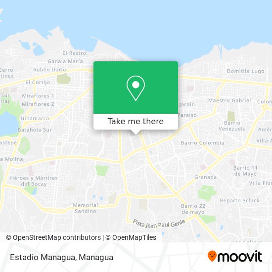 Estadio Managua map