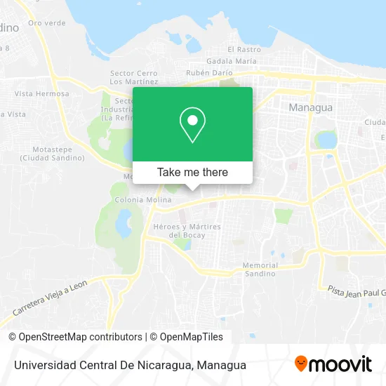 Universidad Central De Nicaragua map