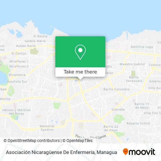 Asociación Nicaragüense De Enfermería map