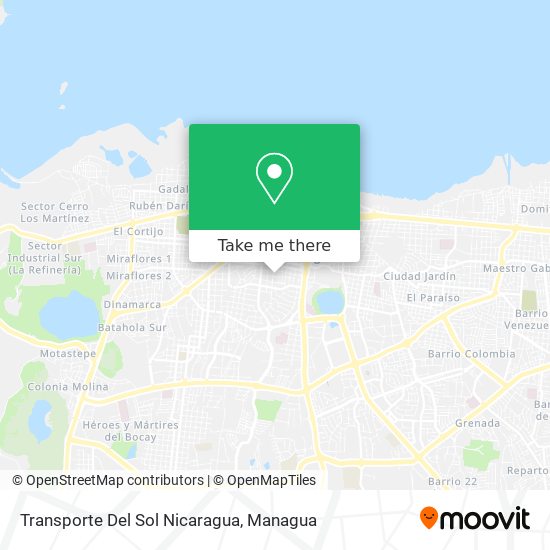 Transporte Del Sol Nicaragua map