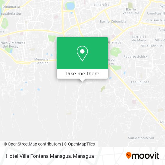 Hotel Villa Fontana Managua map