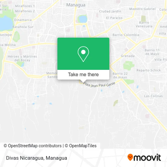 Divas Nicaragua map