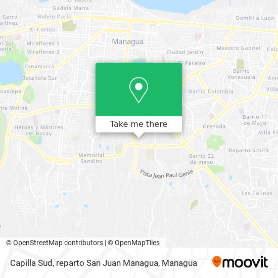 Capilla Sud, reparto San Juan Managua map