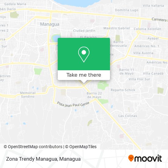 Zona Trendy Managua map