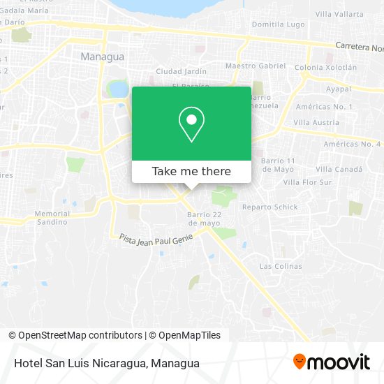 Hotel San Luis Nicaragua map