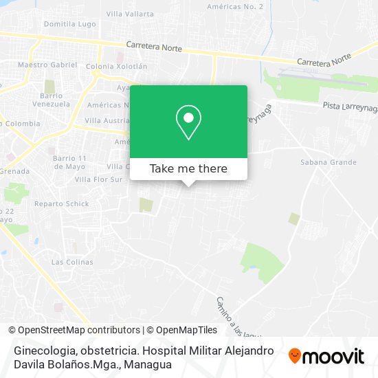 Ginecologia, obstetricia. Hospital Militar Alejandro Davila Bolaños.Mga. map