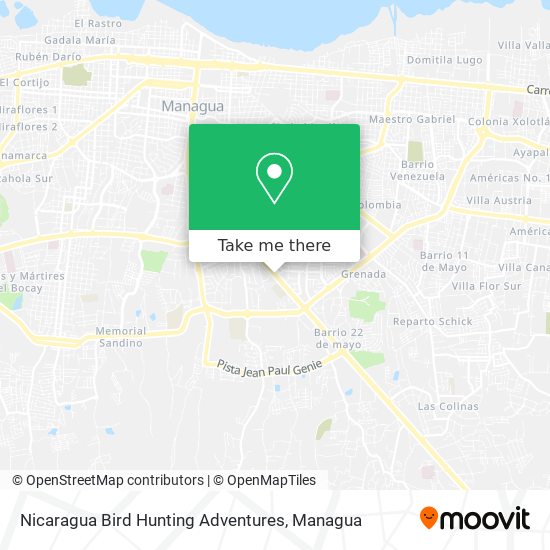 Nicaragua Bird Hunting Adventures map