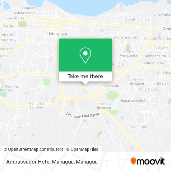 Ambassador Hotel Managua map