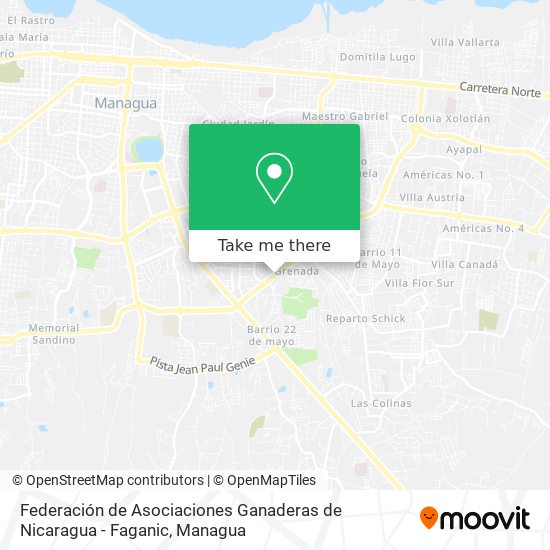 Federación de Asociaciones Ganaderas de Nicaragua - Faganic map