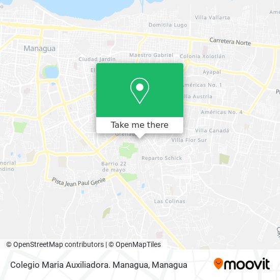 Colegio Maria Auxiliadora. Managua map