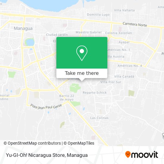 Yu-GI-Oh! Nicaragua Store map
