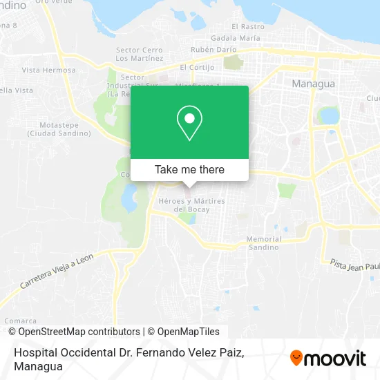 Hospital Occidental Dr. Fernando Velez Paiz map