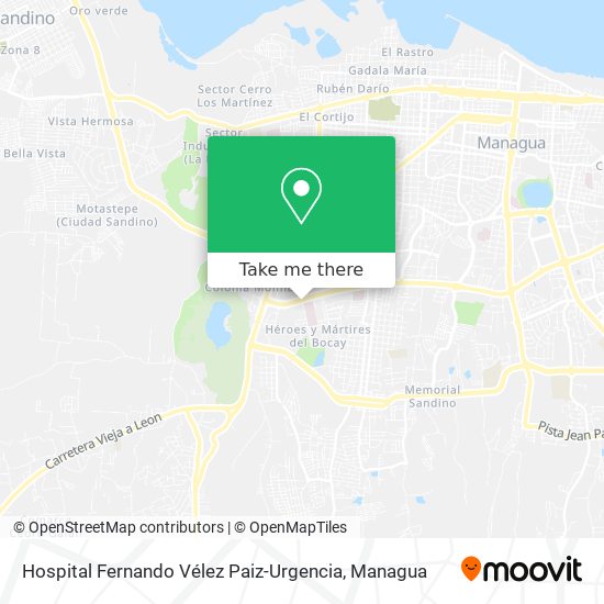 Hospital Fernando Vélez Paiz-Urgencia map