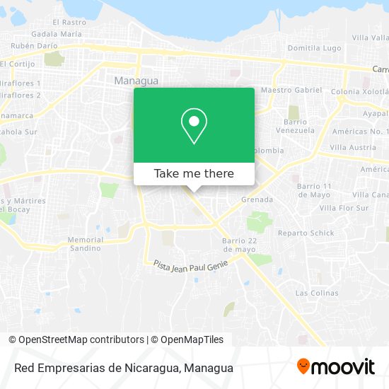 Red Empresarias de Nicaragua map