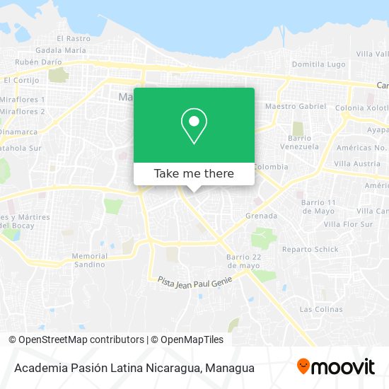 Academia Pasión Latina Nicaragua map