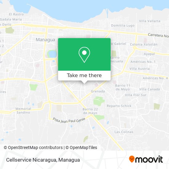 Cellservice Nicaragua map