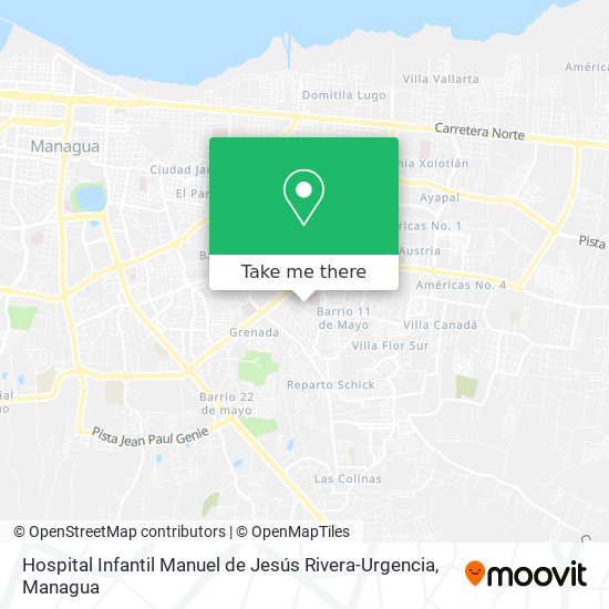 Hospital Infantil Manuel de Jesús Rivera-Urgencia map