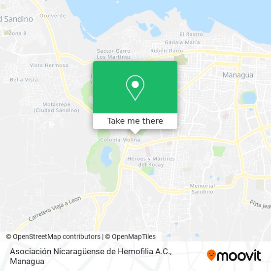 Asociación Nicaragüense de Hemofilia A.C. map