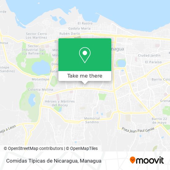 Comidas Típicas de Nicaragua map