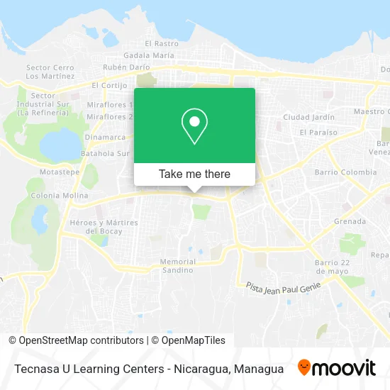 Tecnasa U Learning Centers - Nicaragua map