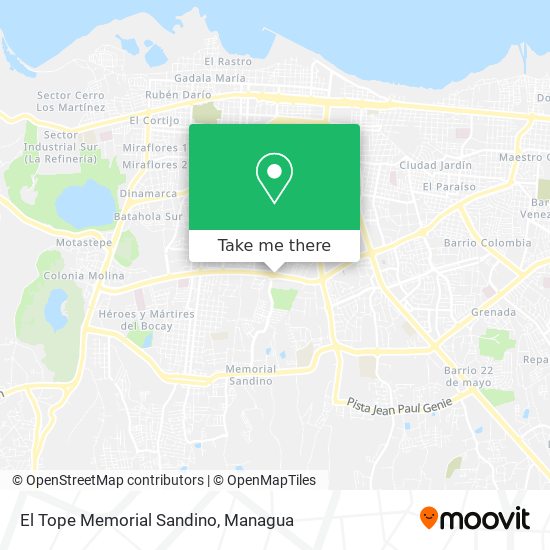 El Tope Memorial Sandino map
