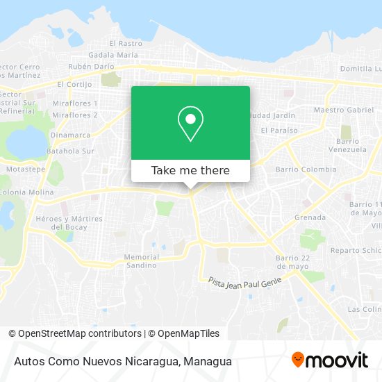 Autos Como Nuevos Nicaragua map