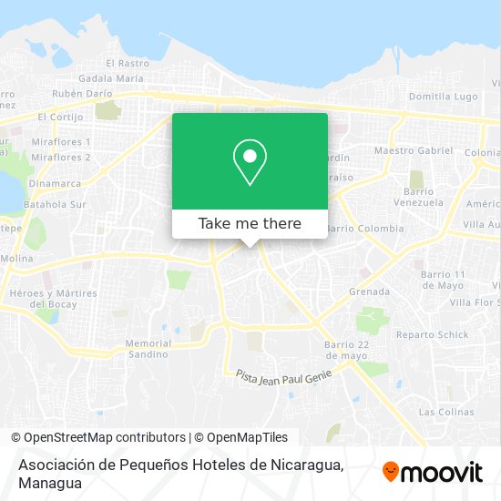 Mapa de Asociación de Pequeños Hoteles de Nicaragua