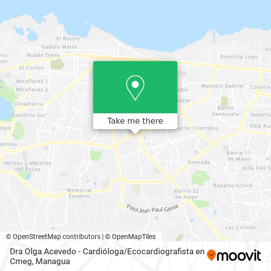 Dra Olga Acevedo - Cardióloga / Ecocardiografista en Cmeg map