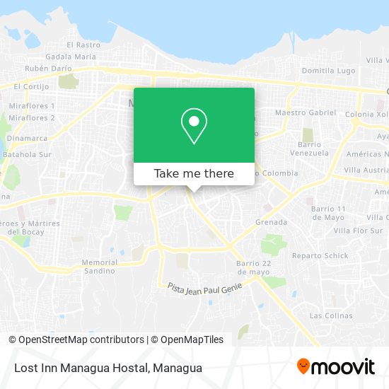 Lost Inn Managua Hostal map