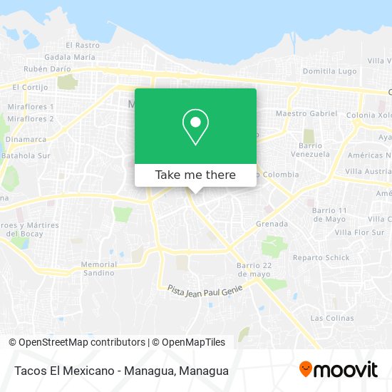 Mapa de Tacos El Mexicano - Managua