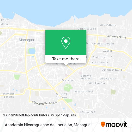 Academia Nicaraguense de Locución map
