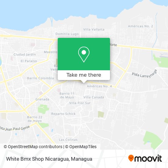 White Bmx Shop Nicaragua map