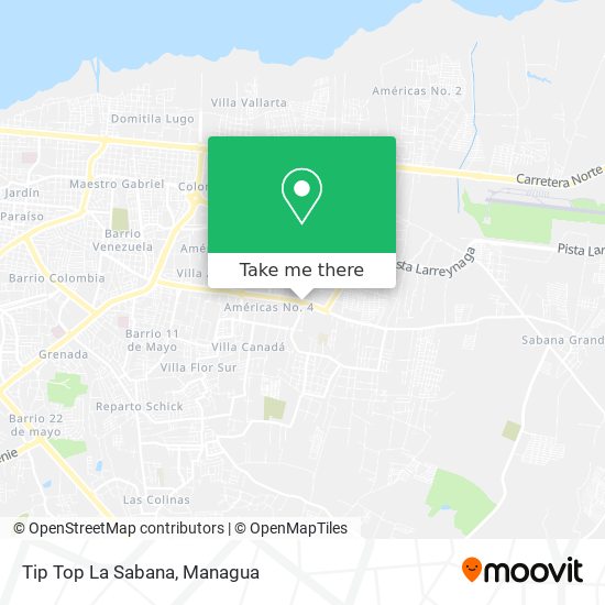 Tip Top La Sabana map