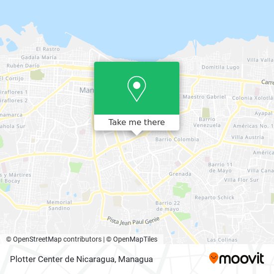 Plotter Center de Nicaragua map