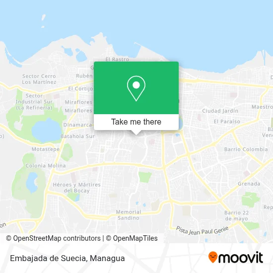 Mapa de Embajada de Suecia