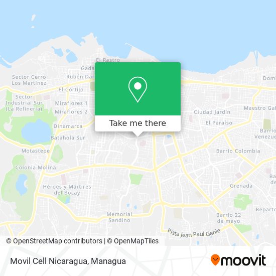 Movil Cell Nicaragua map