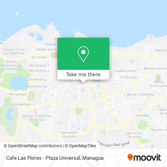How to get to Cafe Las Flores - Plaza Universal in Managua by Bus?