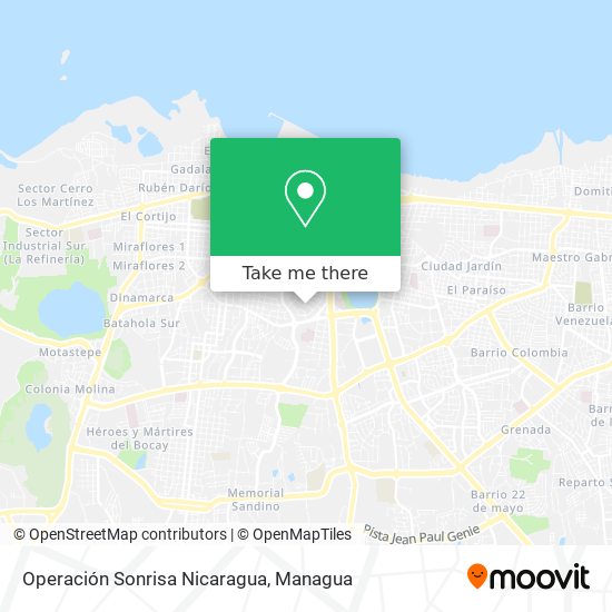 Operación Sonrisa Nicaragua map