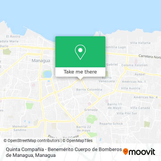 Quinta Compañía - Benemérito Cuerpo de Bomberos de Managua map