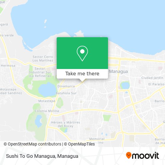 Mapa de Sushi To Go Managua