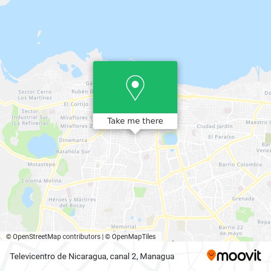 Televicentro de Nicaragua, canal 2 map
