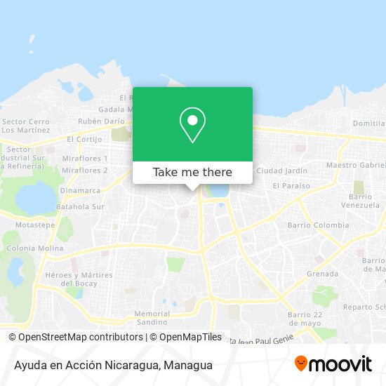 Ayuda en Acción Nicaragua map