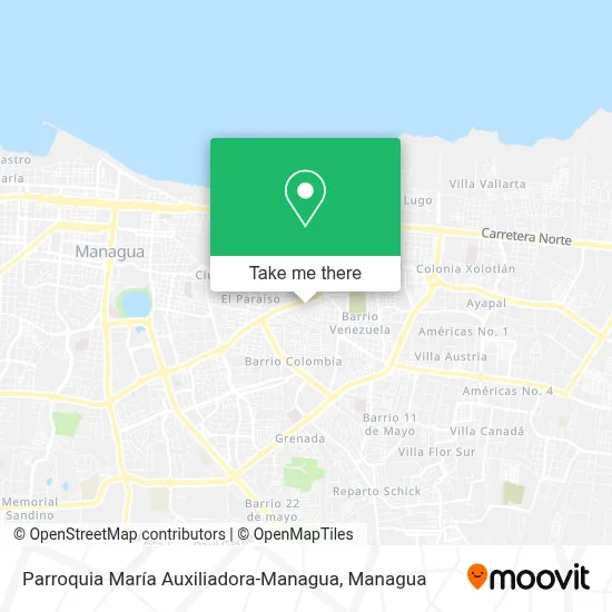 Mapa de Parroquia María Auxiliadora-Managua