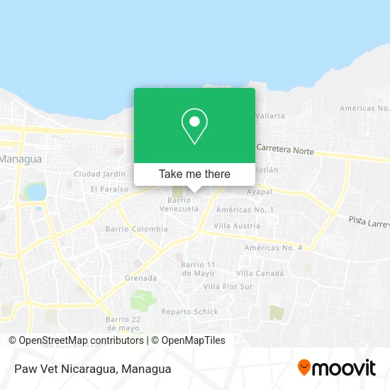 Paw Vet Nicaragua map