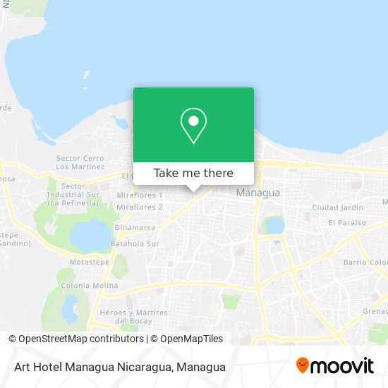 Art Hotel Managua Nicaragua map